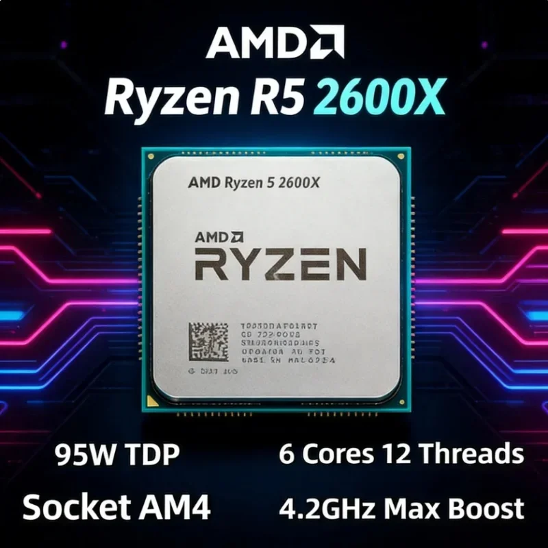 AMD R5 2600X Ryzen 5 2600X 6코어 12스레드 비디오 편집 렌더링 라이브 스트리밍 AM4 데스크탑 프로세서