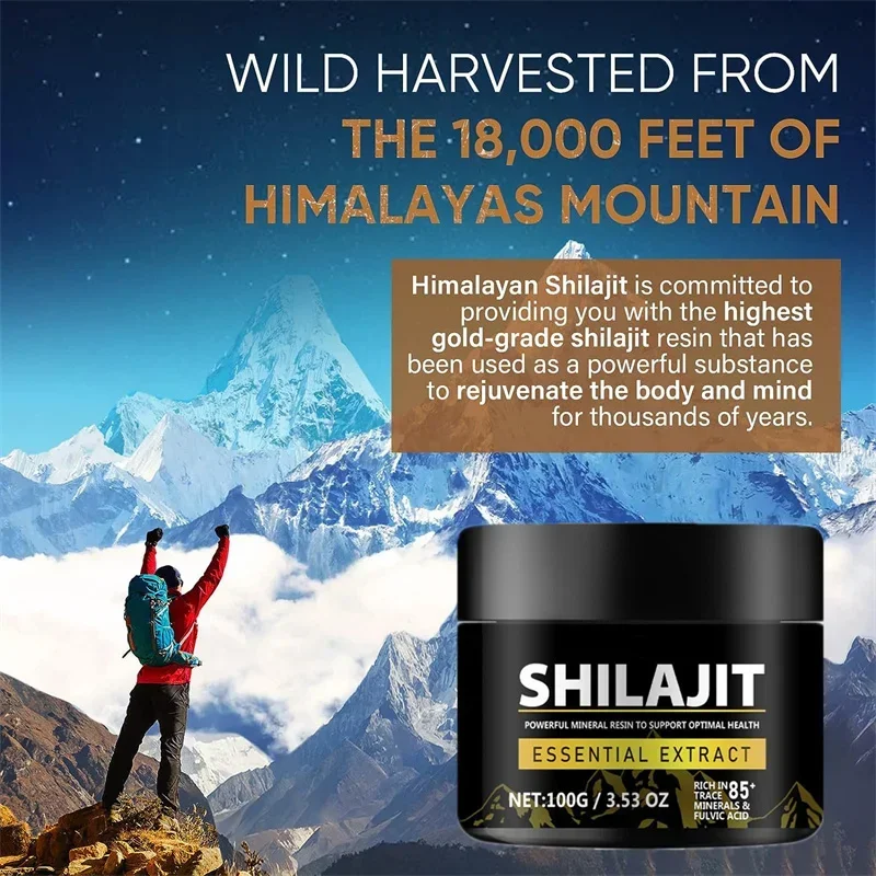 1000mg Pure Shilajit Resin Supplements shilajit resin supplements Mineral Supplements Himalaya Original with 85+ Trace Minerals Fulvic Acid for Beauty Health