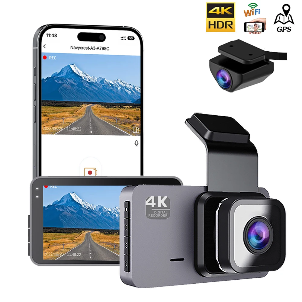 

Видеорегистратор автомобильный 4K 2160P с поддержкой Wi-Fi и GPS