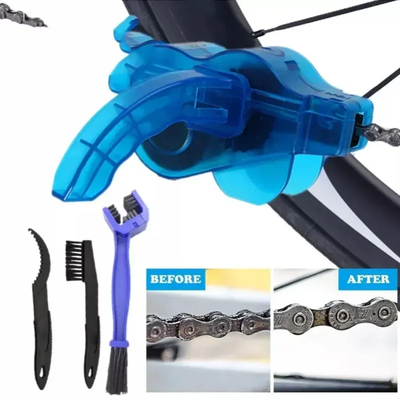 Bicycle Chain Cleaner Portable Bike Brushes Scrubber Wash Tool Mountain Cycling Cleaning Kit Outdoor Accessory