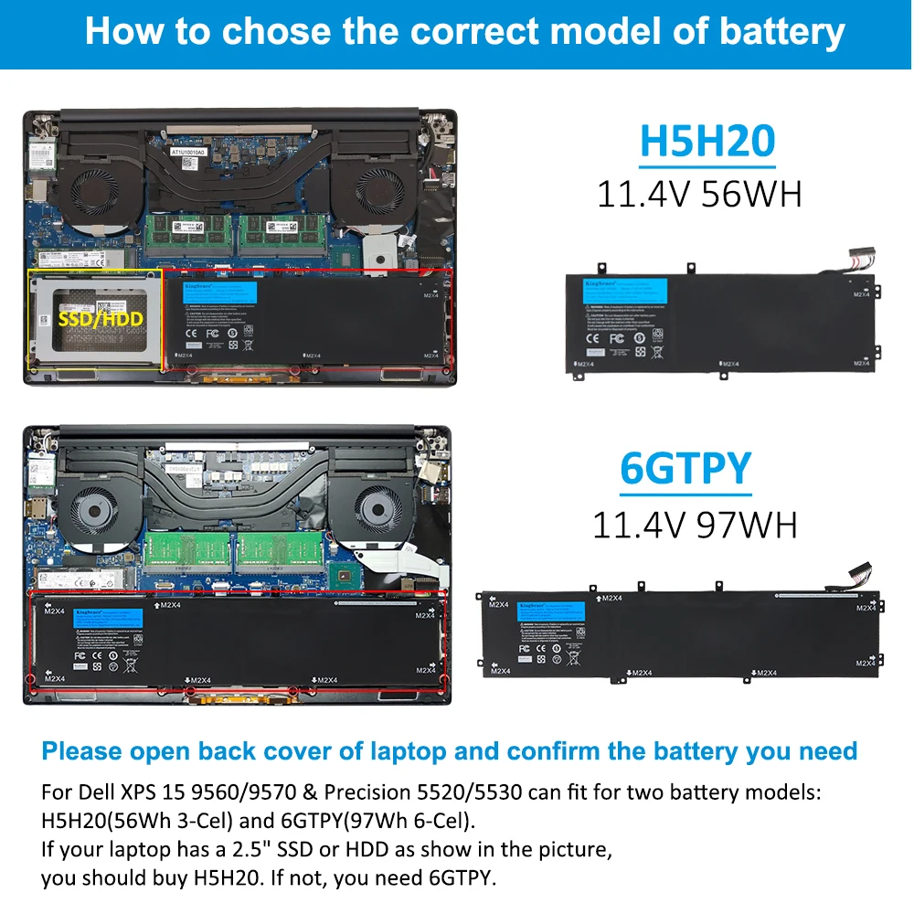 Enhanced High-Capacity Laptop Battery Replacement - 97WH 56WH