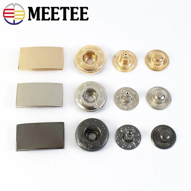 10sets Meetee 10-25mm Metal Snap Buttons for Female Coat Bag Invisible  Buckle DIY Clothing Snaps Fastener Sewing Accessory D1-1