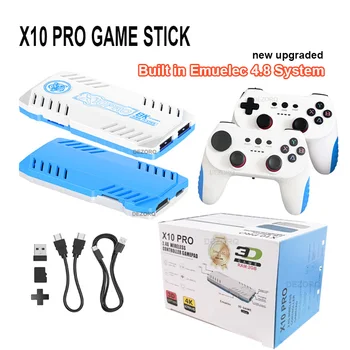 X10 Pro Gamestick 4K Nuova Versione Sistema Emuelec 4.8 Console di Gioco TV per Videogiochi Retro con Uscita HD e Doppio Gamepad X10 Ultra Gamestick