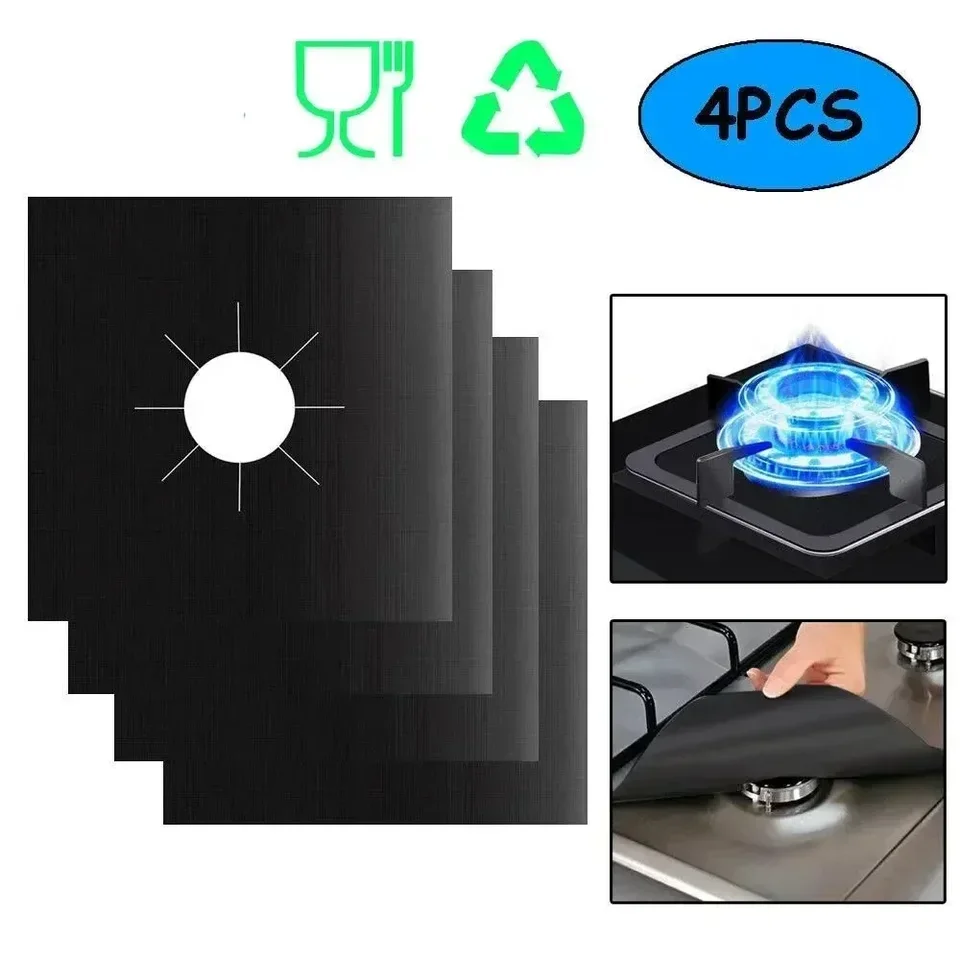 Gas Stove Protector 4/8PCS Stove Protector Cover Liner Gas Stovetop Burner Kitchen Accessories Mat Cooker Cover