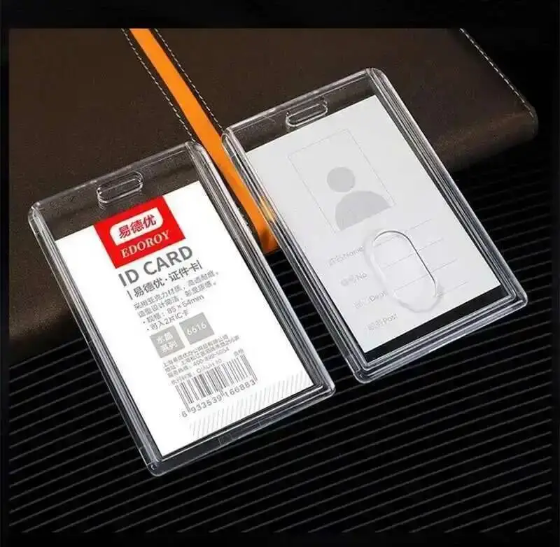 Robuster, doppelseitiger Ausweishalter aus klarem Acryl, Namensschildhalter für Studenten, Mitarbeiter, Arbeiter, Büro, Besprechungsunternehmen – Detail 9