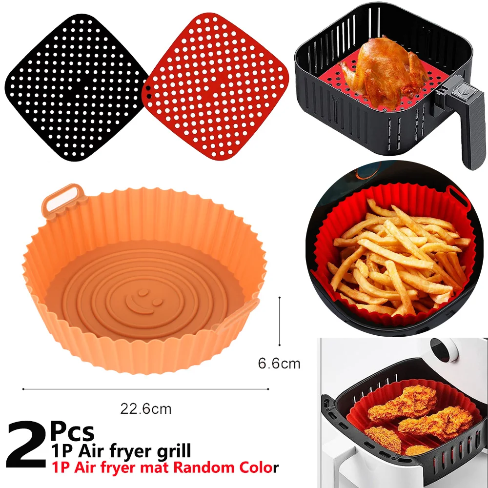 Dropship 1/2pcs Air Fryer Silicone Pot; Reusable Air Fryer Liners; Silicone  Air Fryer Basket; Food Safe Air Fryer Accessories to Sell Online at a Lower  Price