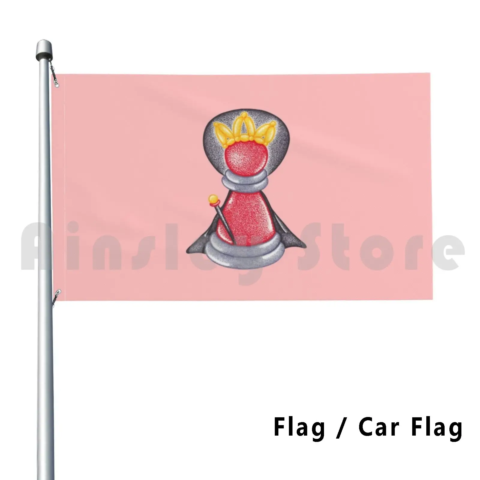 The Red Queen Chess Piece Balloon Twisting Pointillismo Painting Outdoor Decor Flag Car Flag Balloon Twister Aveyard