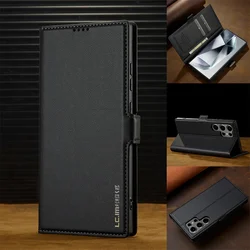 Leather Card Holder Wallet Flip Case for Samsung Galaxy A55 (Black)