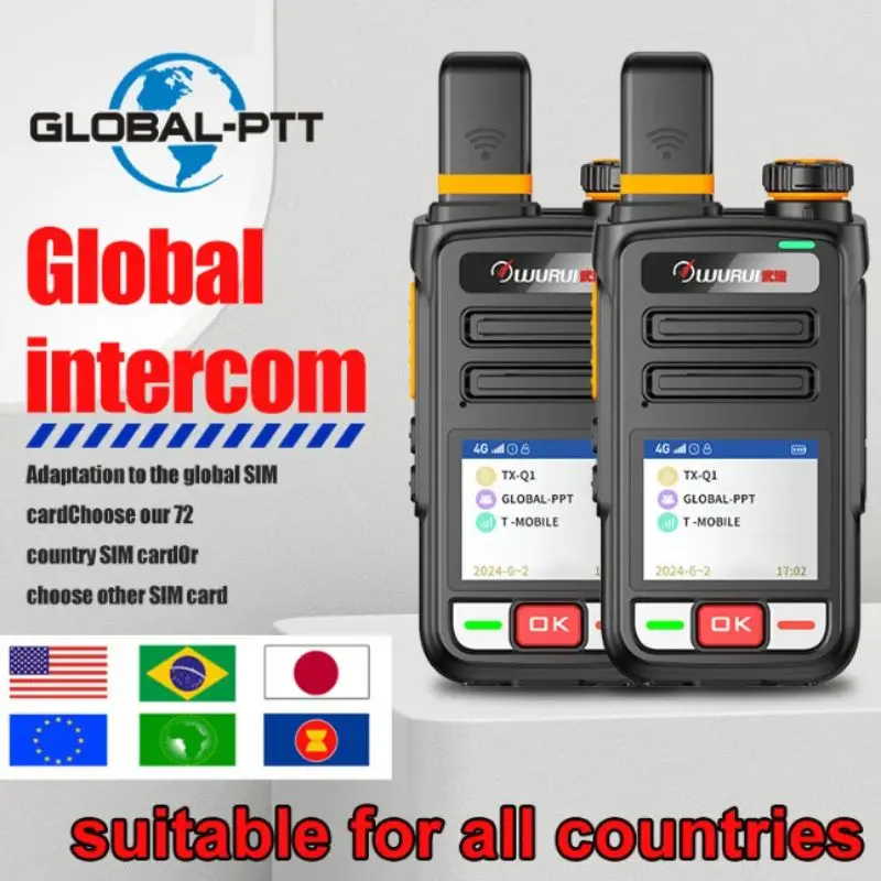 

Wurui N9 global-ptt POC walkie talkie internet 4G Two-way radio commutator long range GSM phones telecommunications 1000km reach