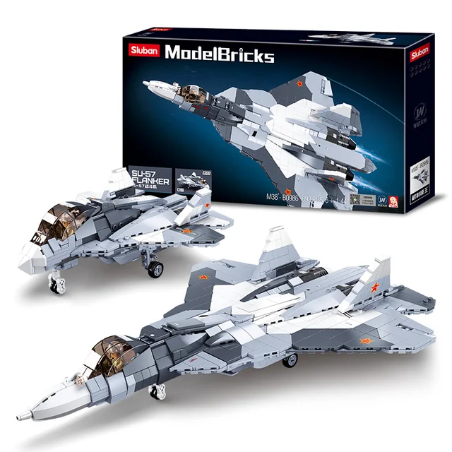 Sluban Kids SLU08637 Army Aircraft Fighter Jet Tank Building Blocks 44 Pcs  set Building Toy Army Fighter Jet 