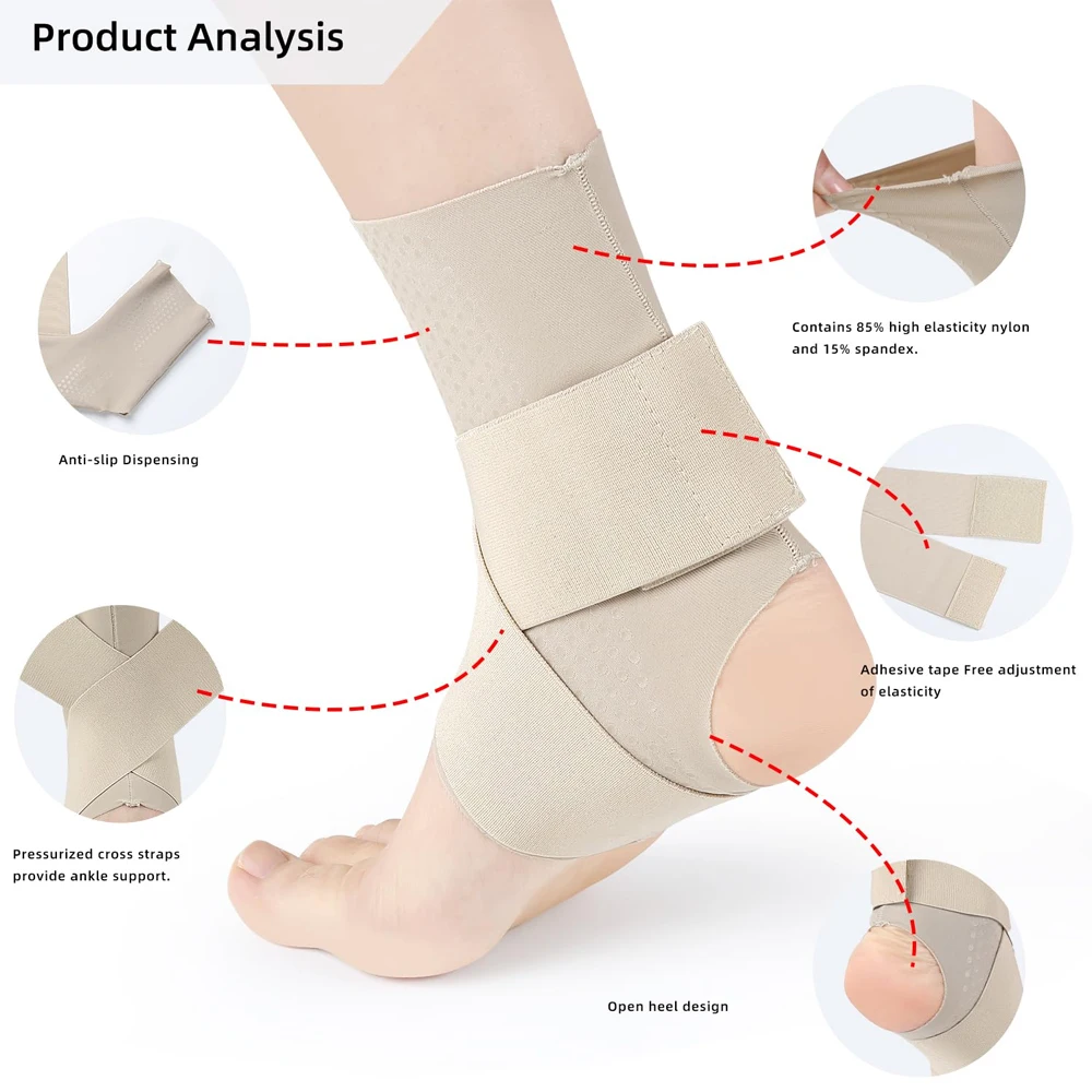 Adjustable Compression Ankle Sleeve Socks Brace for Tendonitis Swelling Pain 1Pcs Women Men