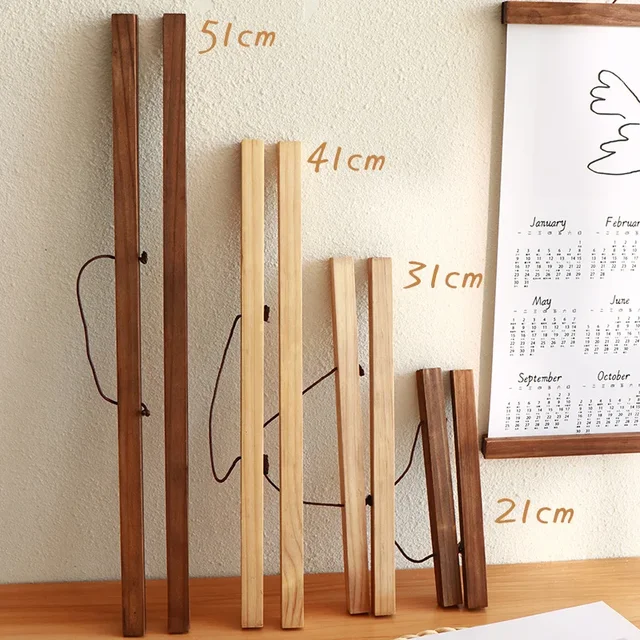 Cornici Magnetiche Per Poster A4 In Legno Di Teak - Set Da 2 Con Ganci, 21cm - Foto 5