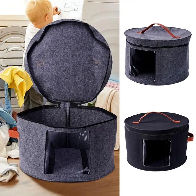 

Hat Box Organizer Foldable Dust-Proof Hat Storage Bag Round Travel Boxes For Women & Men Carrying & Storing Various Types Of Hat