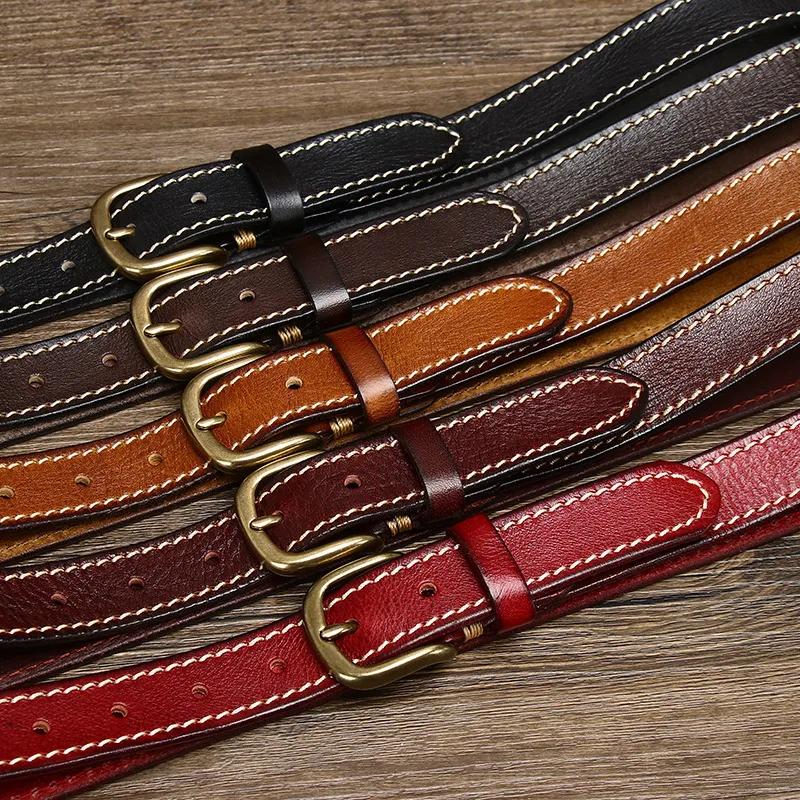 brown belt women 2.8cm Width Women Belt Designer Female Belt Genuine Leather Belts Cowskin Strap Pin Buckle Belts Fancy Vintage for Jeans wide belts