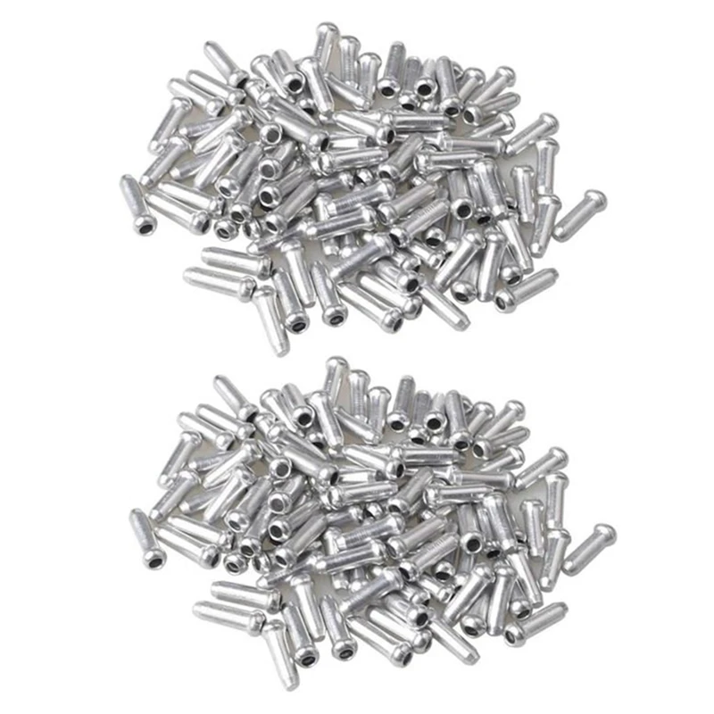 300Pcs Cable End Brake Cable Cap, Aluminum Mountain Bicycle Brake Cable
