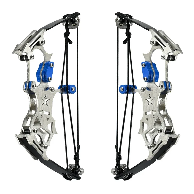 2 Size Mini 304 Stainless Steel Compound Bow Small Pulley Bow Arrow  Shooting Toy Indoor and Outdoor Decompression Bowstring Set