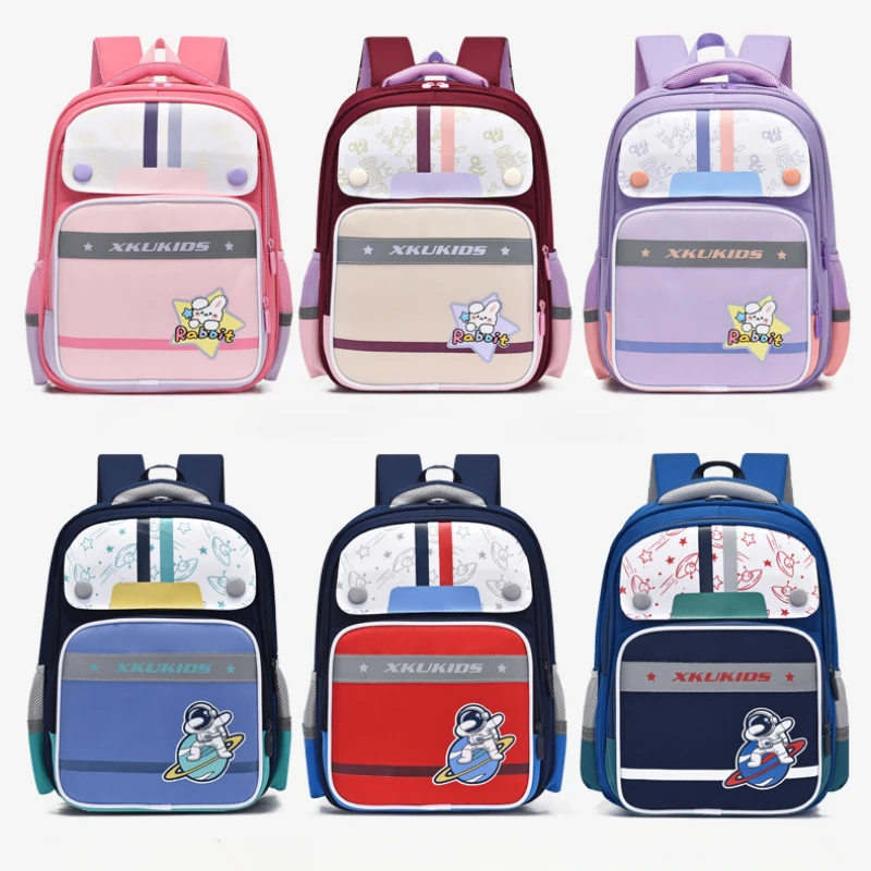 

Large Capacity Children's Schoolbag Cartoon Astronaut Print Primary School Student Backpack Lightweight Breathable Travel Bag