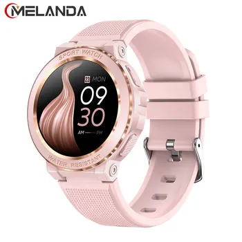 MELANDA 스포츠 스마트 워치 여성용 블루투스 통화 스마트워치, IP68 방수 피트니스 트래커, IOS 안드로이드 MK60 용 건강 모니터링