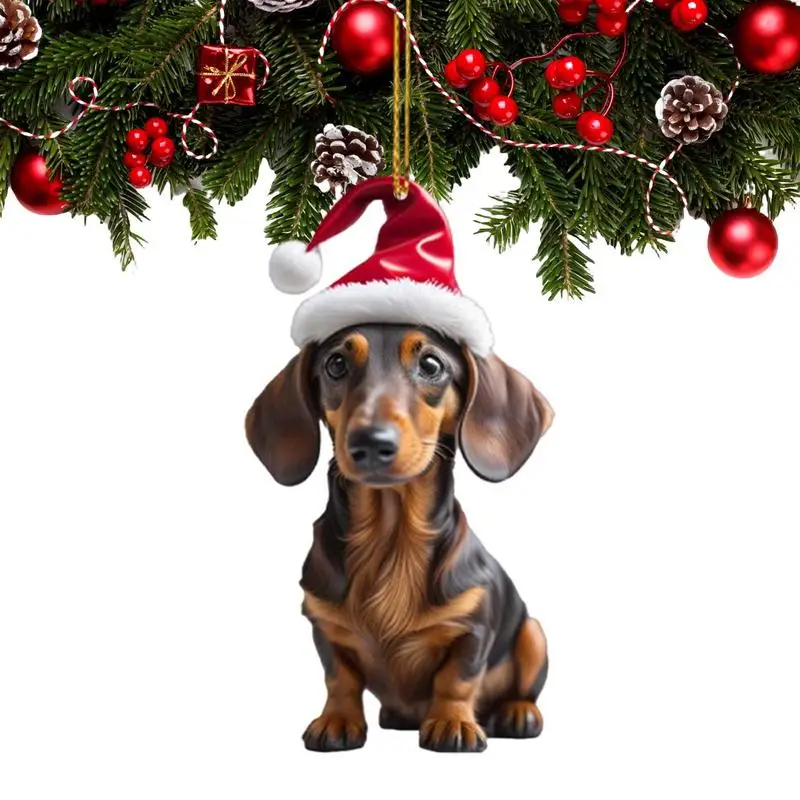 

Dog Christmas Decor Acrylic Christmas Tree Ornament Decoration And Dog Car Pendant Cute And Festive Christmas Gifts For Dog