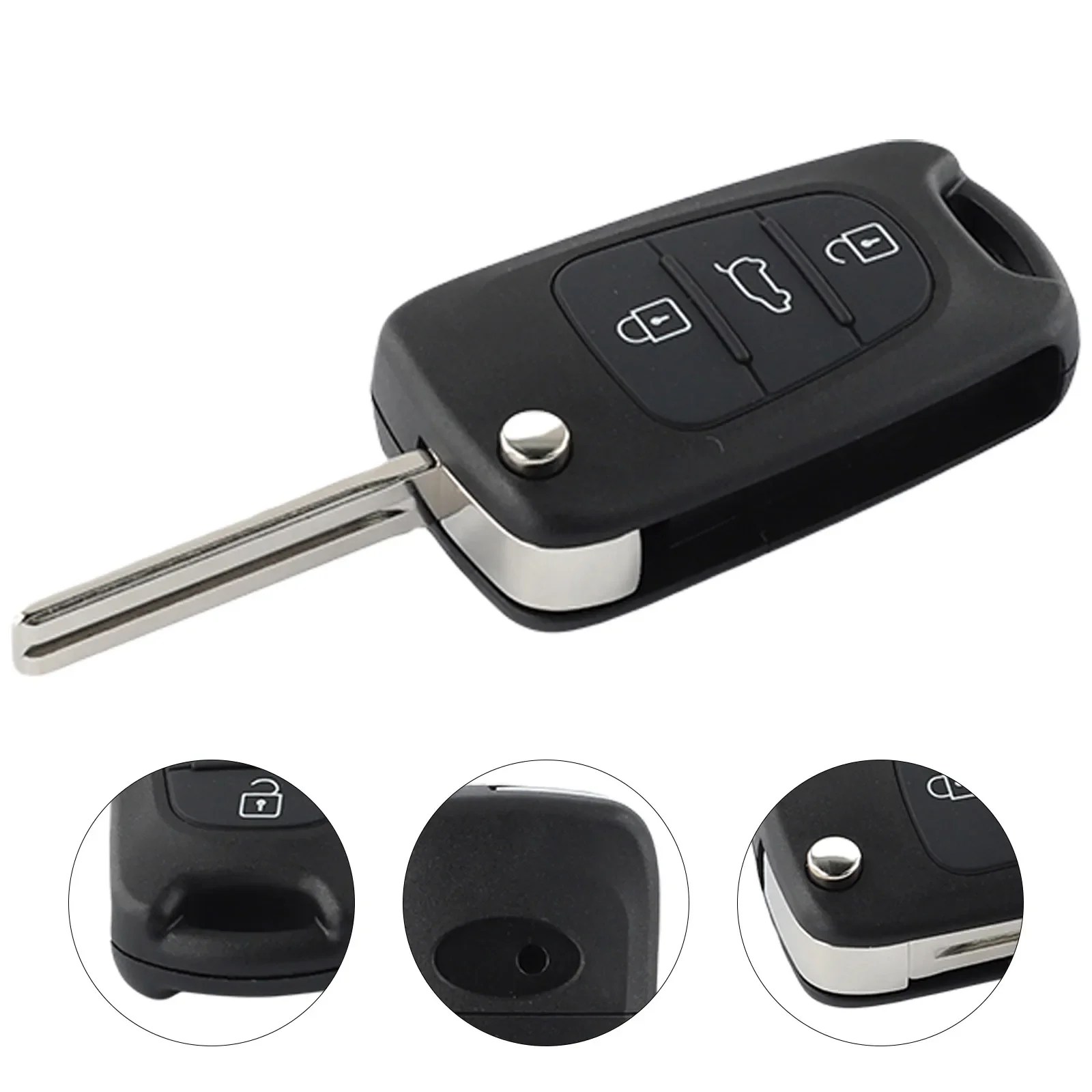 Key Case,Car Key Shell,Key Cover,Folding Car Key Shell,Fob Cover,Key Fob Replacement,3 Button Remote Key Case,Flip Key Fob Case Shell Cover,For Kia For Rio Kia Sportage Picanto Ceed Pro