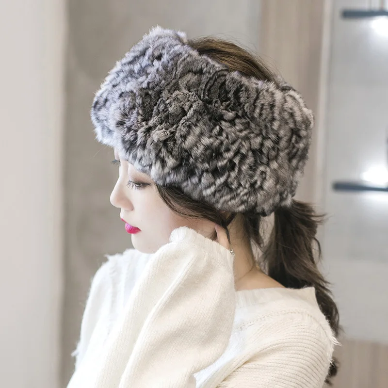 Besfilin повязка на голову из натурального меха шиншиллы высокоэластичный шарф шапка ручная вязка шейный чехол Универсальный мягкий для сохранения тепла для женщин