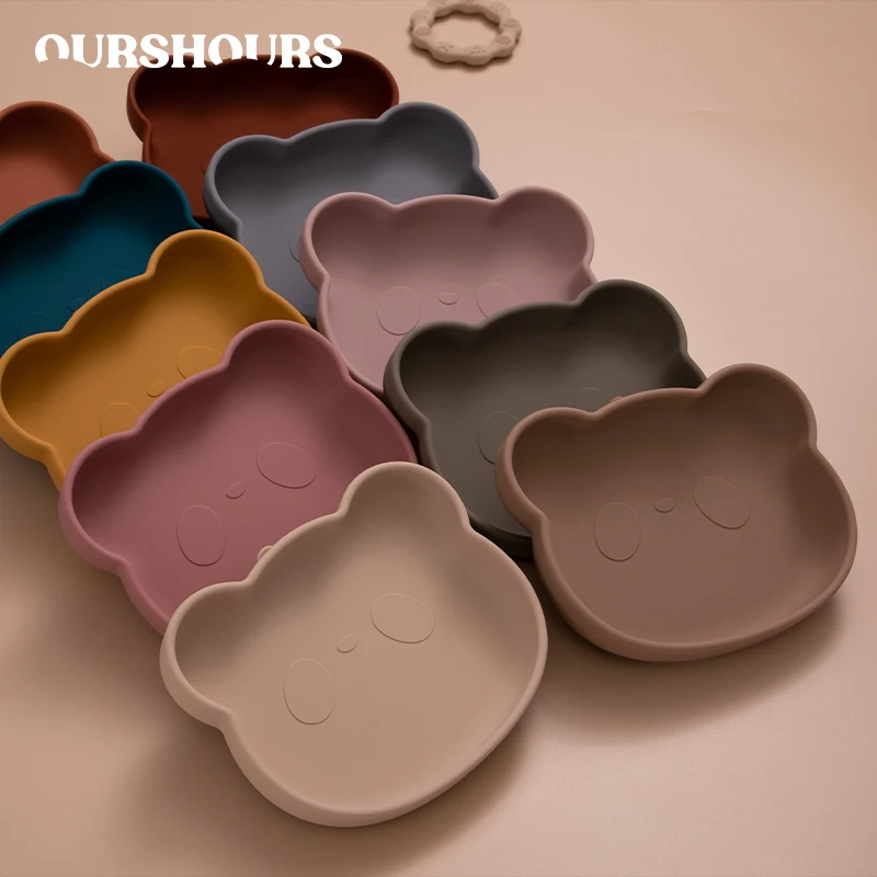 

Children Dining Dishes Baby Silicone Sucker Bowl Cute Panda Feeding Plate Tableware For Kids BPA Free Infant Non-slip Dinnerware
