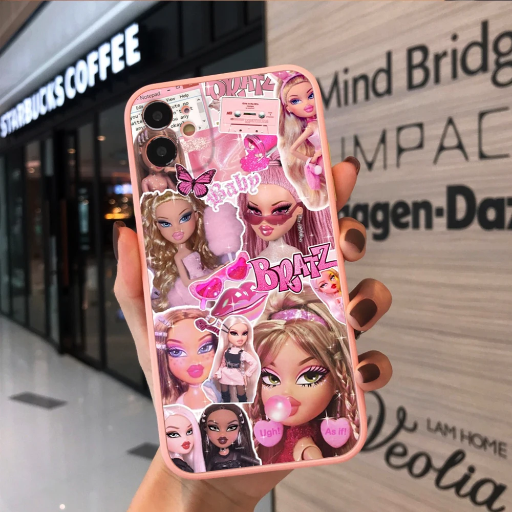 Paraurti Colorato Antiurto Per Iphone 13 8 7 Plus 12 Mini 11 Pro Max Xr X Xs Cover Flame Vendita Calda Bella Bambola Bratz Casse Del Telefono