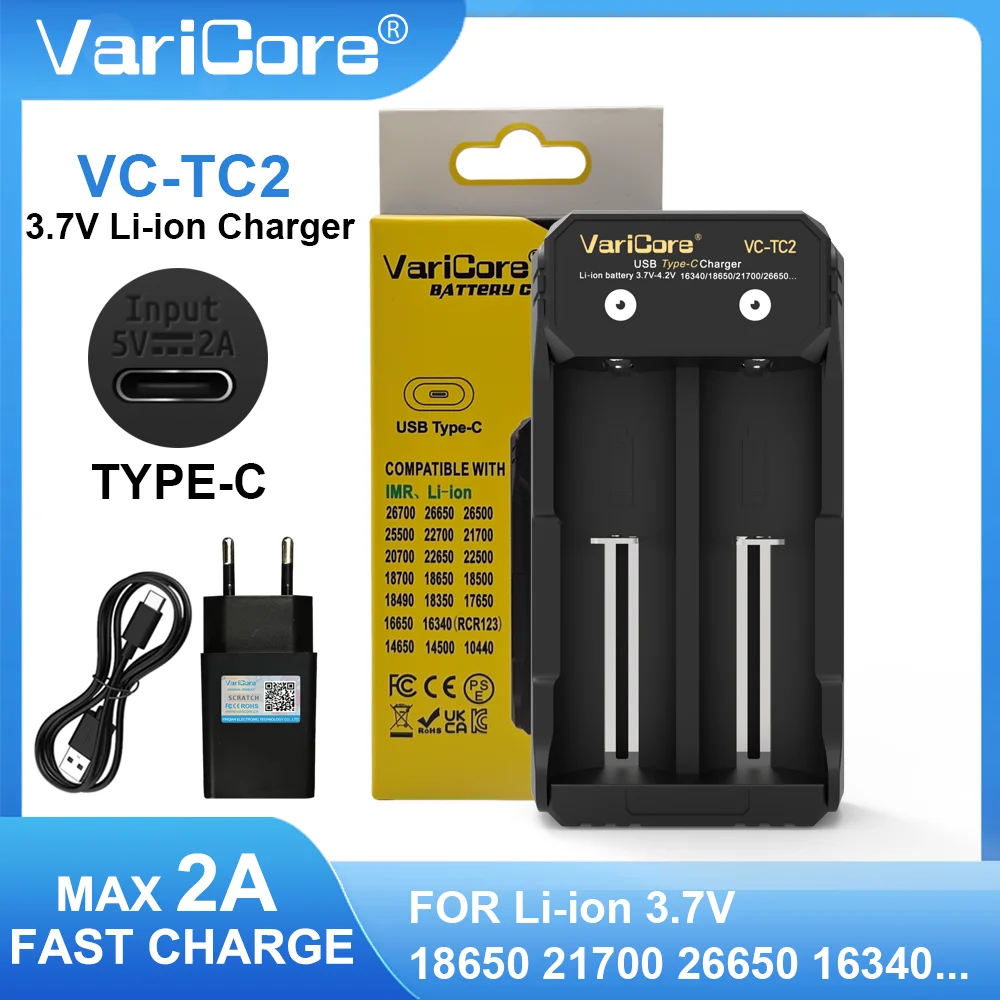 Battery Charger VariCore VC-ALL4 VC-Q4 VC-TC2 For 3.7V 18650 etc. 1.2V AA AAA NiMH Lithium