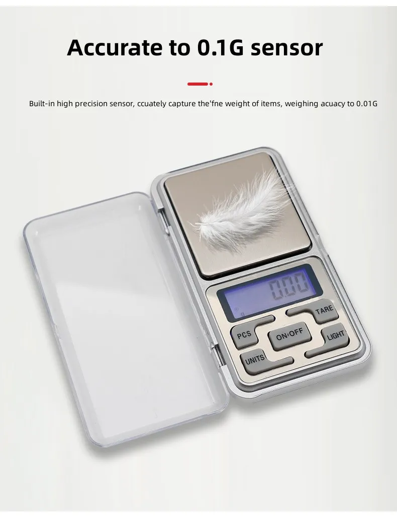 Description Picture 4 of itemJewelry Scales Weight Diamond Balance Kitchen Weighing Digital Pocket Mini Scale Bathroom 0.01g 500g