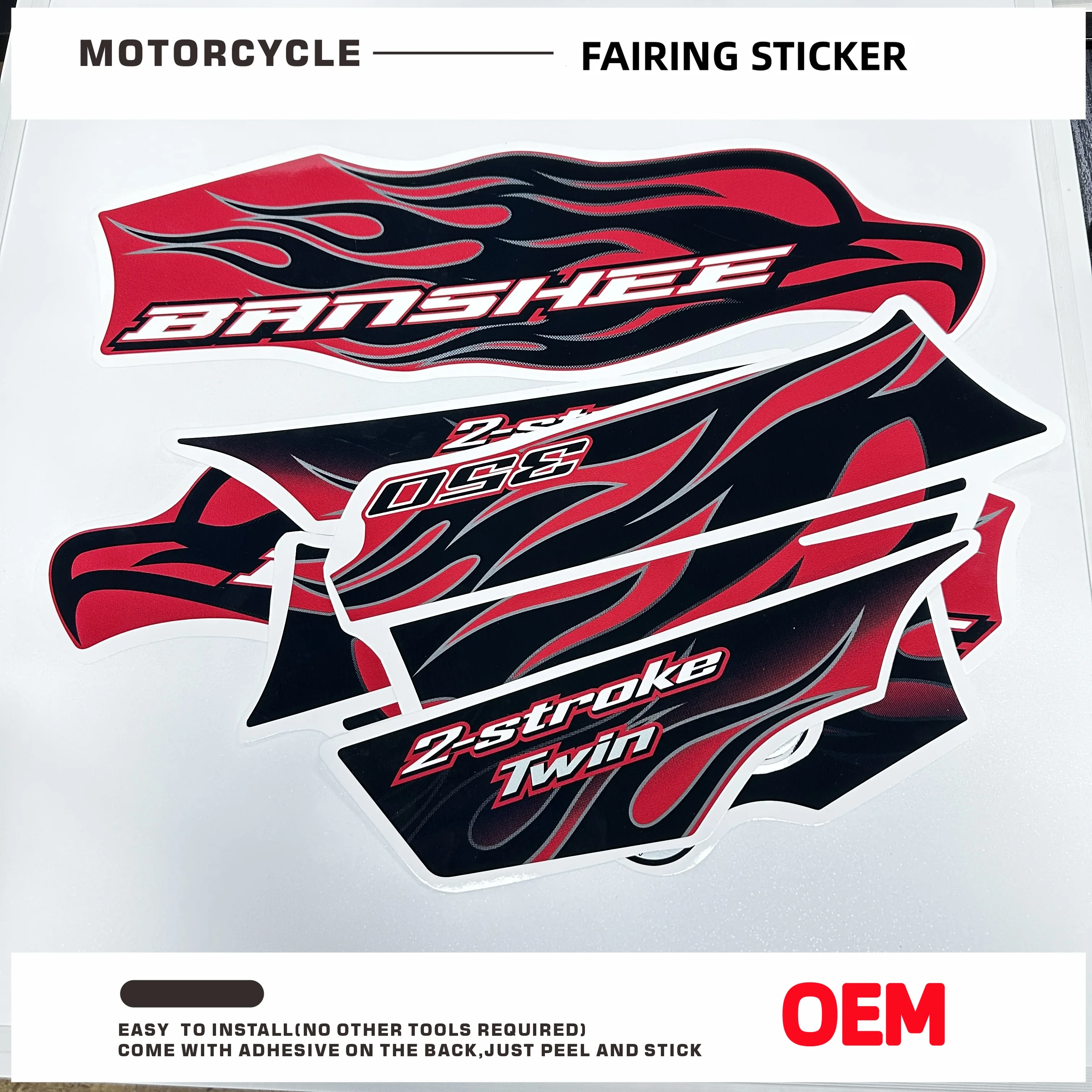 

red color for Yamaha Banshee 350 2009 Full Graphics Decals