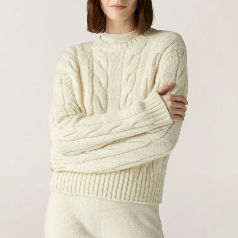 

2023 New Autumn Cashmere Sweater Round Neck Micro-elastic Casual Women Pullover