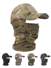  MEGE Tactical Camouflage Mask Hat Baseball Cap Beanies Military Army Skullies Unisex Hip Hop Knitted Cap Elastic Outdoor Cap 