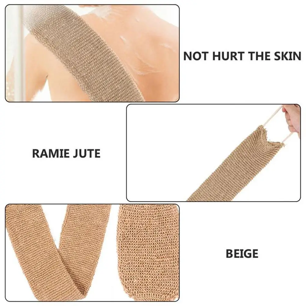 Serviette de bain en jute ramie pour hommes et femmes, serviette de douche multifonctionnelle, ceinture expansive pour le dos, épurateur pour livres corporels, adaptée aux hommes et aux femmes