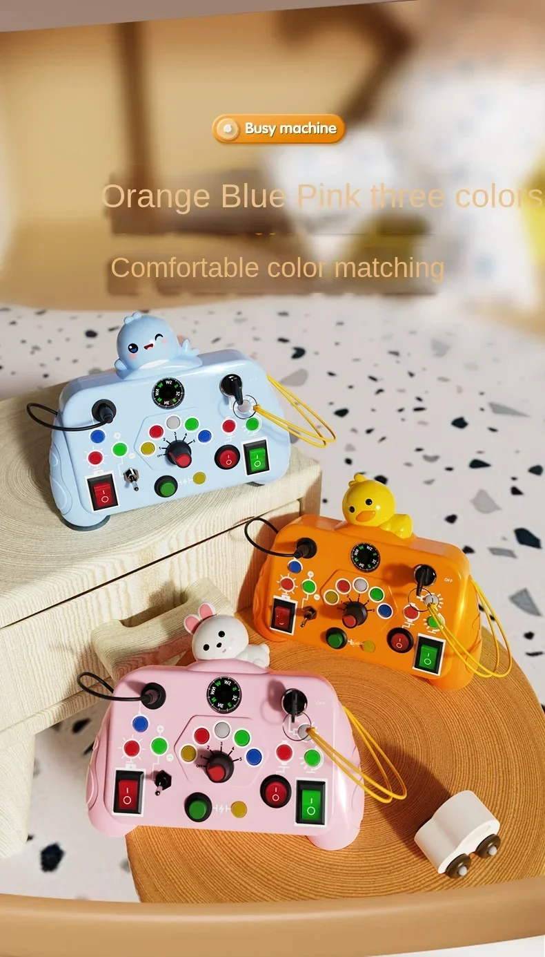 Montessori Busy Board With Led Light Sensory Educational Toy_voghion.com