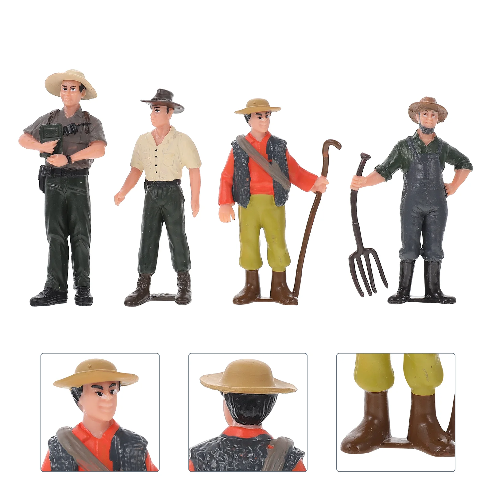 

4 Pcs Simulation Small Farmers Kid Gifts Mini Farmworker Model Decorations Children DIY Landscape Accessory Figures Toy