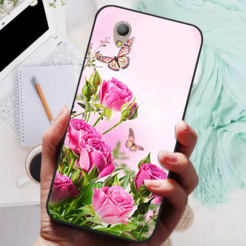 Lion & Wolf Design Black Silicone Soft Back Cover - Protective Shell Case