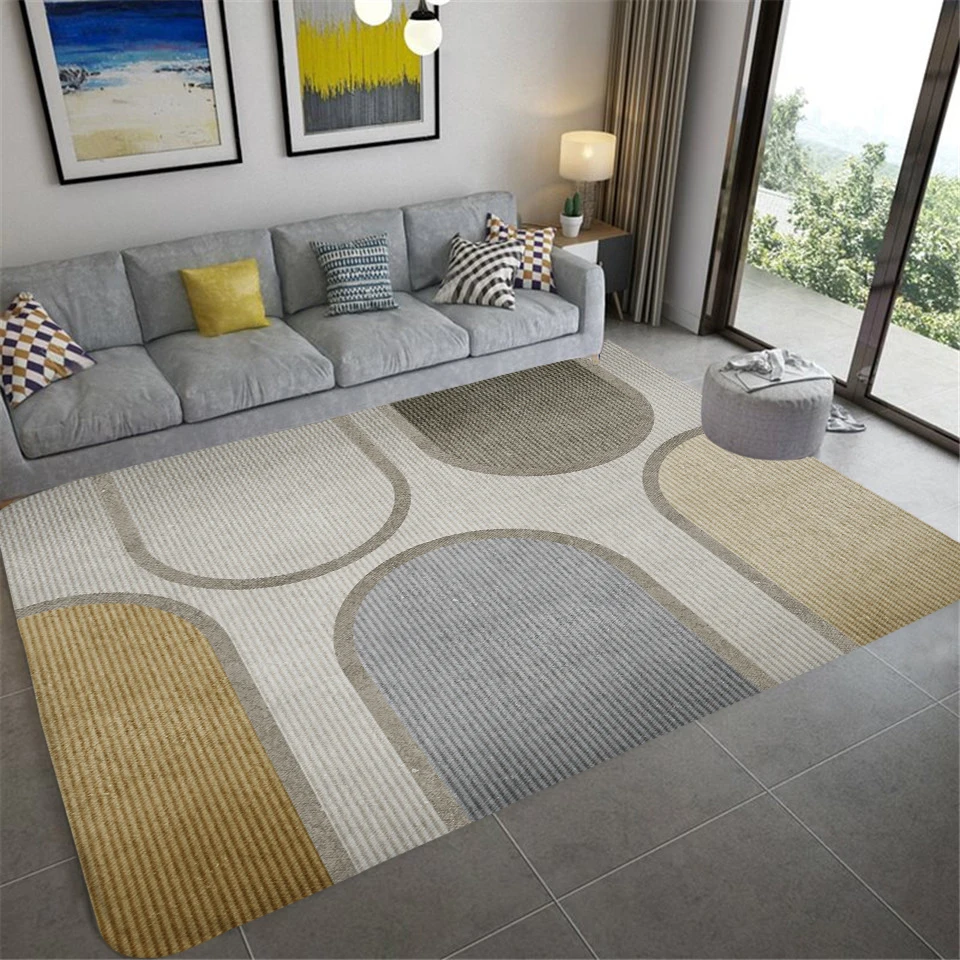 Modern Fashion Irregular Geometric Pattern Living Room Carpet Children'S Bedroom Furry Carpet Corridor Balcony Nonslip Floor Mat