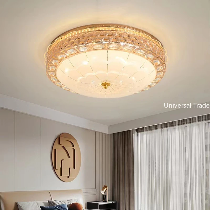 Europeu cristal LED teto luz, luz criativa, quarto principal, quarto aconchegante