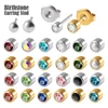 12Pairs Surgical SteelTragus Cartilage Stud 3&4mm CZ Gem Ear Piercing For Ear Piercing Gun 2