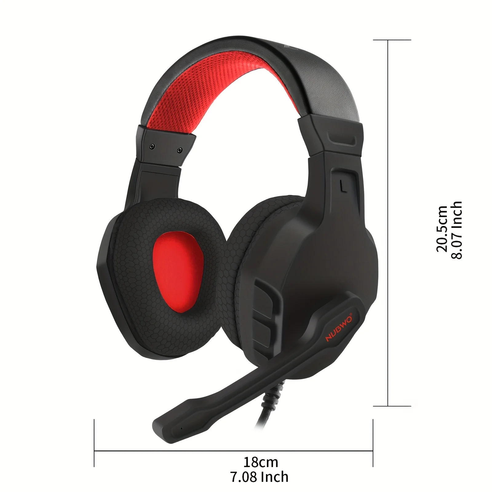 NUBWO U3 3.5mm Gaming Headset for PC, PS4, PS5, Laptop, Xbox One, Mac, IPad, Over Ear Volume Control with Mic Headphones
