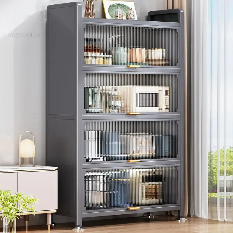 Practical Kitchen Cabinets Rack Floor Multi-layer Storage Cabinets Kitchen Furniture Multi-functional Bowl Sideboard Cabinet 3