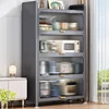 Practical Kitchen Cabinets Rack Floor Multi-layer Storage Cabinets Kitchen Furniture Multi-functional Bowl Sideboard Cabinet 3