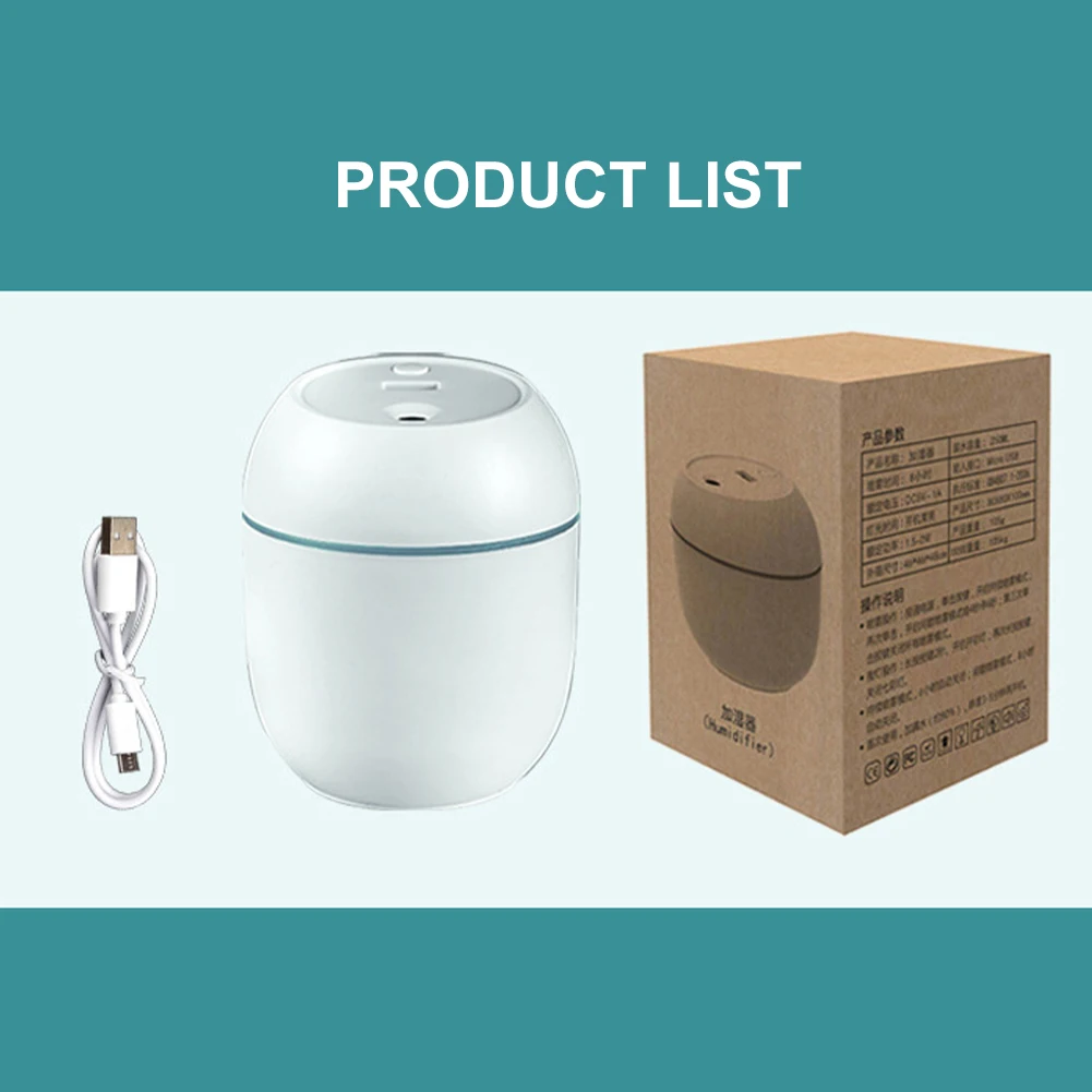 USB Portable Air Humidifier 250ML Essential Oil Diffuser 2 Modes Auto Off LED Light Home Car Mist Maker Face Steamer air humidifier