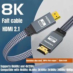 Ultra High-Speed Flat HDMI Cable with 8K and 4K Support, 48Gbps HDR and EARC Capabilities - 3.3FT--1M--39.3inch (8K Flat Cable-1 Pack)