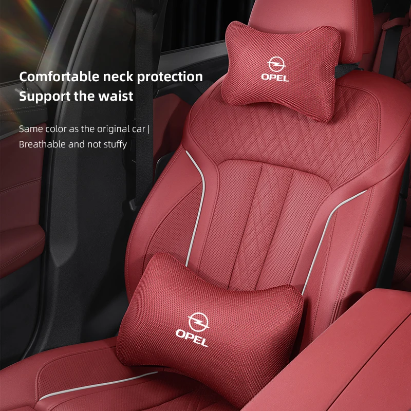 Car Seat Neck Headrest Waist Cushioning Ice Silk Pillow For Opel Astra Grandland Corsa Mokka Frontera Insignia Zafira Vivaro