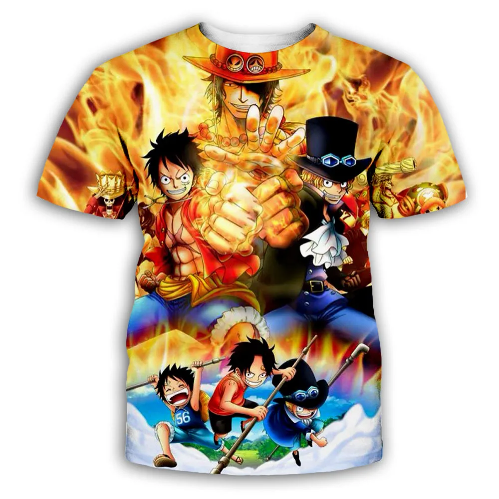 

Новинка лета 2023, модная детская футболка для мальчиков и девочек с мотивом аниме Luffy, повседневная забавная футболка с 3D рисунком для мужчин и женщин, топы, футболки