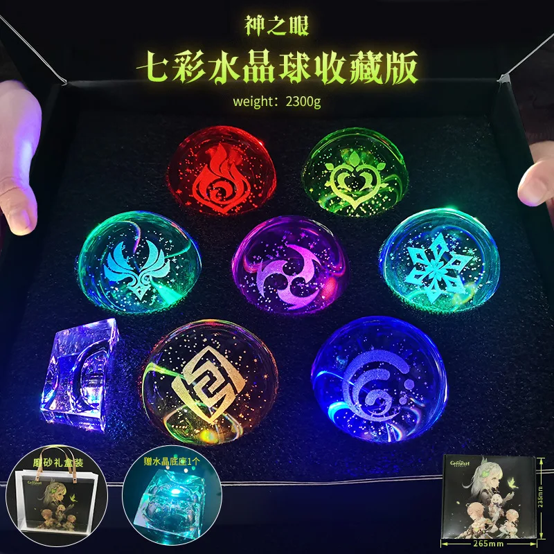

Game Genshin Impact Crystal Ball Cosplay Props Eye of God Element Toy Ornament