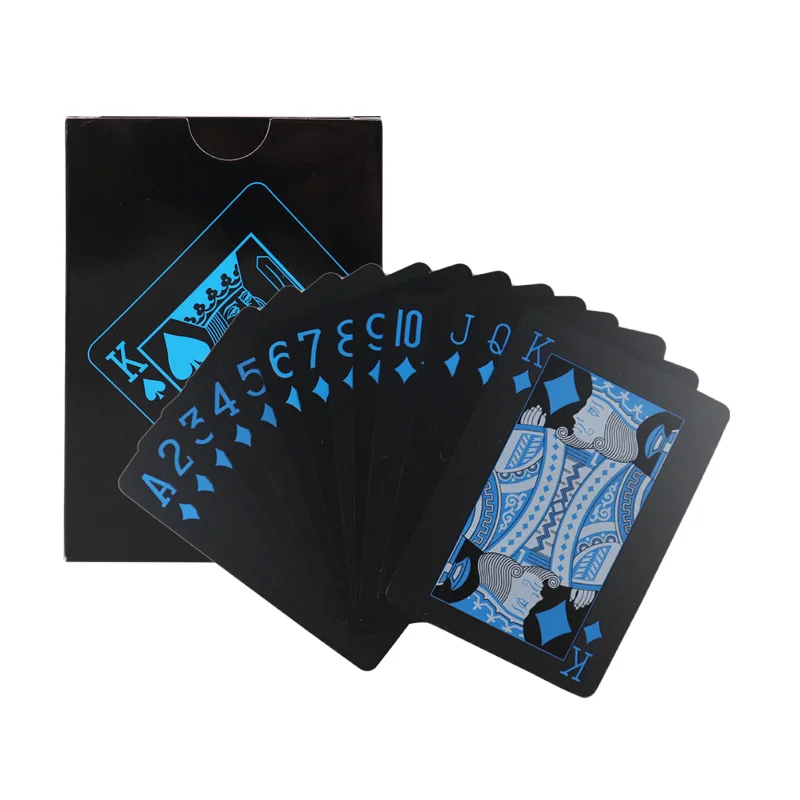 Cartes de jeu en plastique résistantes à l'eau, pour poker, 1 pièce, en  PVC, pour documents noirs, pour tours de magie classiques - AliExpress
