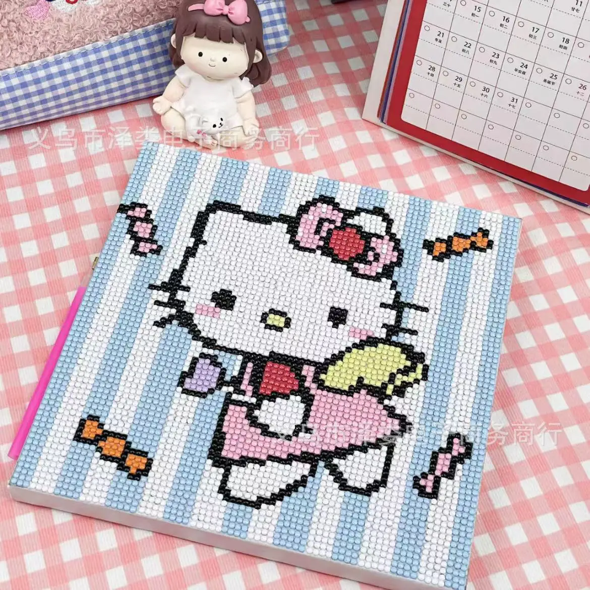 Kawaii Sanrio Cartoon Kid Diamond Painting Cute Hello Kitty Diy Diamond  Painting Puzzle Decorations Creative Birthday Gifts - AliExpress