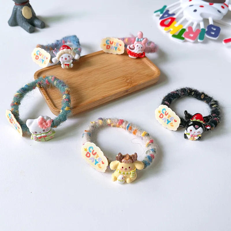 

Kawaii Sanrio Anime Cinnamoroll Rubber Bands My Melody Cute Cartoon Kuromi Simplicity Pompompurin Fashions Hello Kitty Resinous